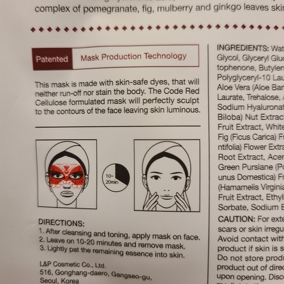 NIP-FACE Mask---***READ DESCRIPTION****MEDI-HEAL CodeRed Masquerade Face Mask - Picture 3 of 7